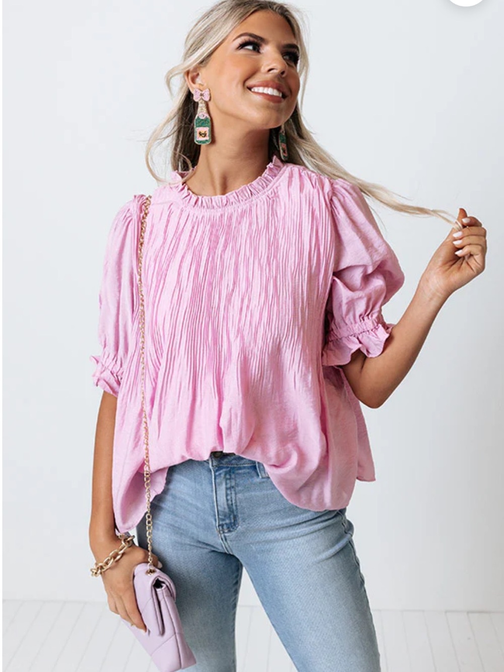 IMPRESSIONS SOUTHERN CHIC TOP IN PINK• Size Large - Picture 6 of 14